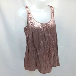 NWOT J. Crew Metallic Silk Smocked Tunic Top Tank Women's 12P Whimsygoth. Femine